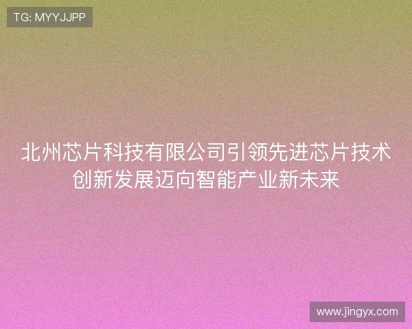 北州芯片科技有限公司引领先进芯片技术创新发展迈向智能产业新未来 北州芯片科技有限公司引领先进芯片技术创新发展迈向智能产业新未来